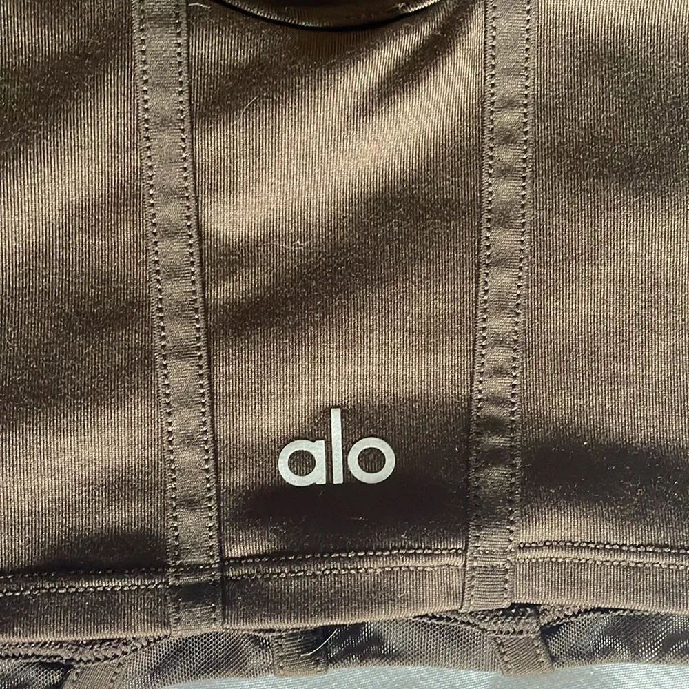 brown alo yoga airbrush mesh corset tank top - Picture 4 of 4